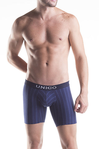 Unico Boxer Long Leg BLUE PARALELO Cotton