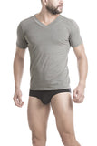 Unico Classic V-Neck Short Sleeve Grey and Unico Brief Intenso Gift Set in Cotton