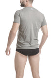 Unico Classic V-Neck Short Sleeve Grey and Unico Brief Intenso Gift Set in Cotton