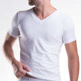 Unico V-Neck Short Sleeve T-Shirt White