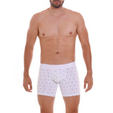 Unico Boxer Long Leg WHITE NAVIERO Cotton